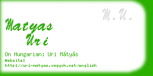 matyas uri business card